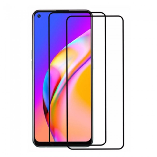 Oppo A94 Tempered Glass 3D Screen Protector 2Pack Super Shieldz by Margoun - Side Black