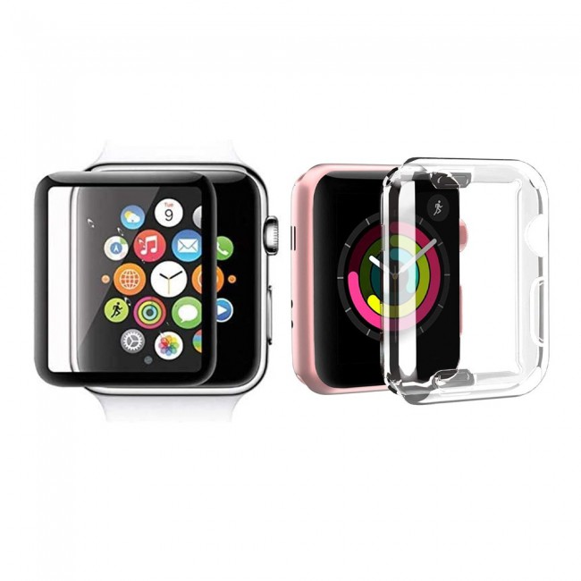 Margoun Protective TPU Case Cover and 3D Screen Protector for Apple Watch 44mm