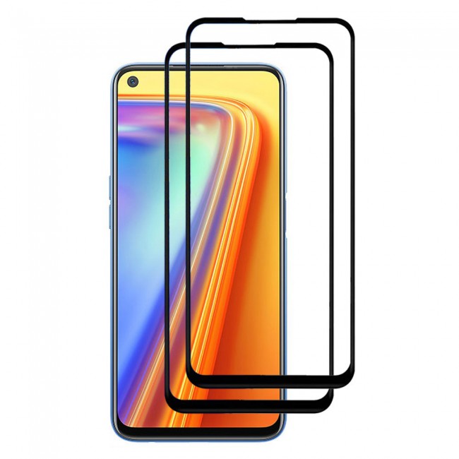 Realme 7 2Pack Full Glue 3D Tempered Glass Screen Protector Super Shieldz Margoun – Black Edge
