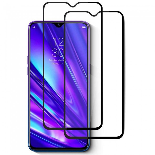 Realme C15 2Pack Full Glue 3D Tempered Glass Screen Protector Super Shieldz Margoun – Black Edge