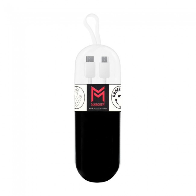 Margoun Type-C To Type-C Data Charging Cable ( White ) with Tube Cable Organizer - Black , White , Blue , Purple
