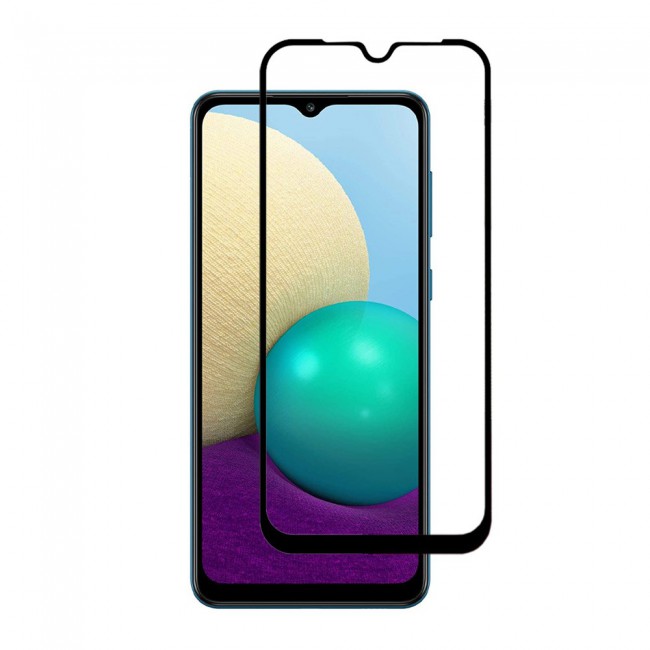 Samsung Galaxy A02 Tempered Glass 3D Ultimate Screen Protector by Margoun - Black Frame