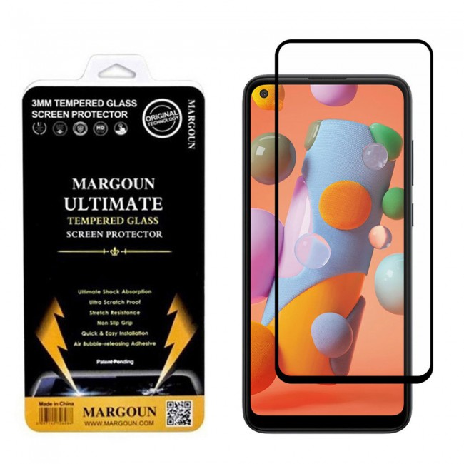 Samsung Galaxy A11 Tempered Glass 3D Ultimate Margoun - Black Frame
