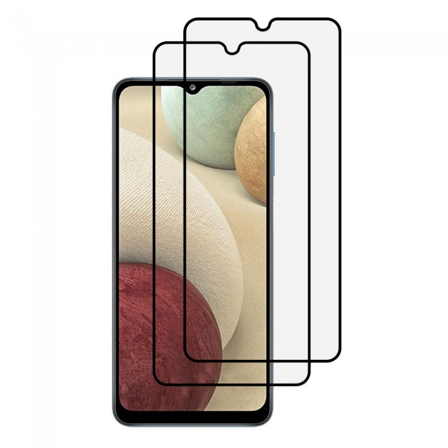 Samsung Galaxy A12 3D Tempered Screen Protector 2Pack Super Shieldz by Margoun - Black Edge