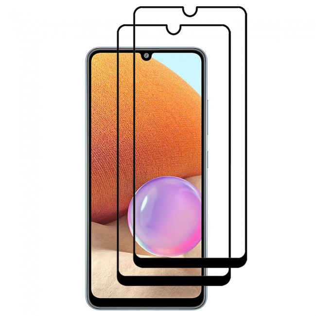 Samsung Galaxy A12 A32 5G 3D Tempered Screen Protector 2Pack Super Shieldz by Margoun - Black Edge
