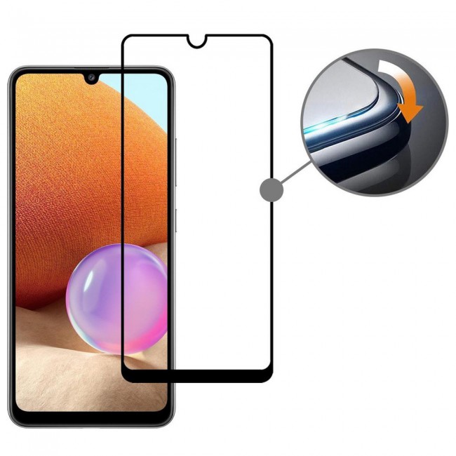 Samsung Galaxy A12 A32 5G 3D Tempered Screen Protector 2Pack Super Shieldz by Margoun - Black Edge