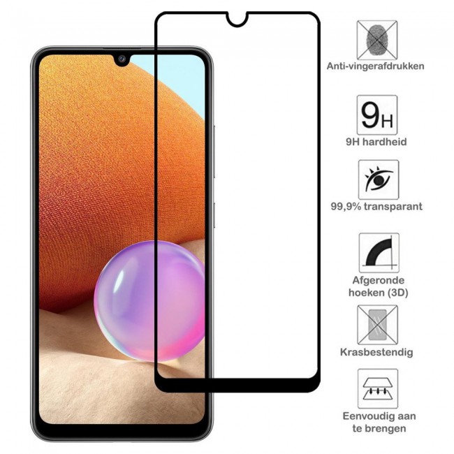 Samsung Galaxy A12 A32 5G 3D Tempered Screen Protector 2Pack Super Shieldz by Margoun - Black Edge