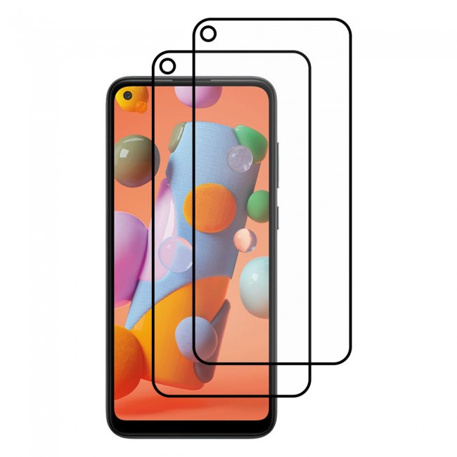 Samsung Galaxy A21 9D Tempered Glass 2-Pack Super Shieldz Margoun- Black Frame