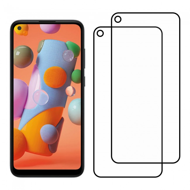 Samsung Galaxy A21 9D Tempered Glass 2-Pack Super Shieldz Margoun- Black Frame