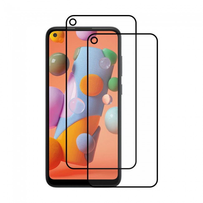 Samsung Galaxy A21 9D Tempered Glass 2-Pack Super Shieldz Margoun- Black Frame