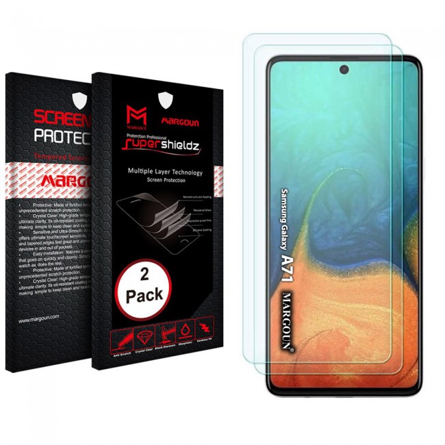 Samsung Galaxy A71 Tempered Glass 2 Pack Super Shieldz by Margoun - Clear