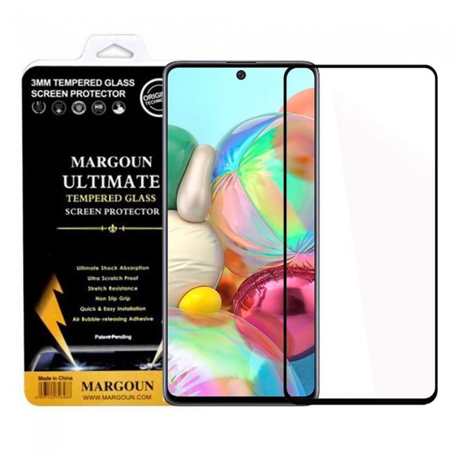 Samsung Galaxy A71 Tempered Glass 3D Ultimate Margoun - Black Frame