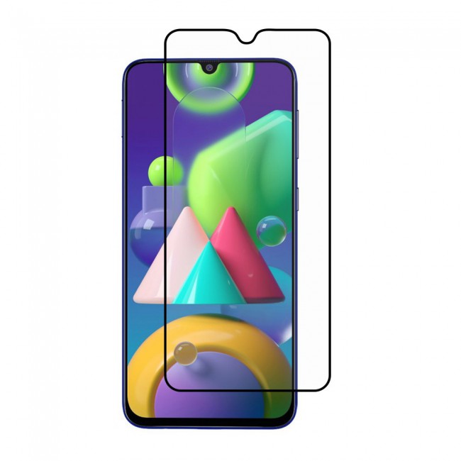 Samsung Galaxy M21 Tempered Glass 9D Grand Shieldz Margoun - Black Frame