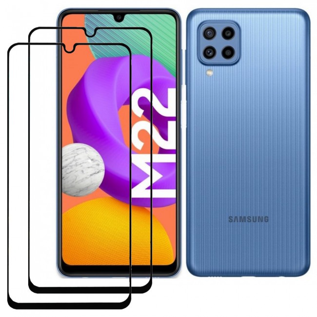 2Pack Samsung Galaxy M22 Glass 3D Tempered Screen Protector Super Shieldz by Margoun