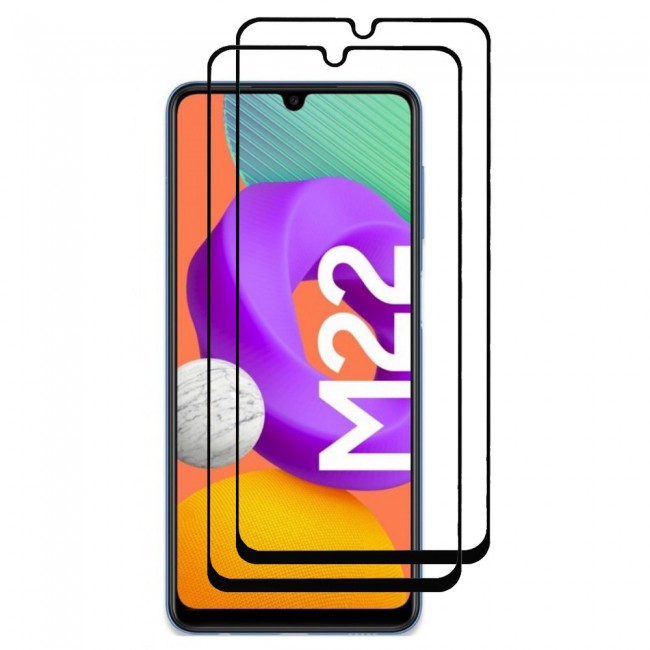 2Pack Samsung Galaxy M22 Glass 3D Tempered Screen Protector Super Shieldz by Margoun
