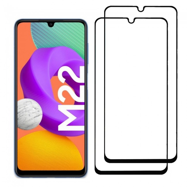 2Pack Samsung Galaxy M22 Glass 3D Tempered Screen Protector Super Shieldz by Margoun