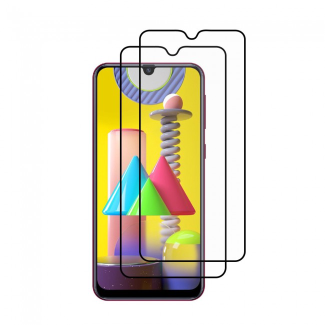 Samsung Galaxy M31 Tempered 9D Glass 2-Pack Super Shieldz Margoun- Black Frame