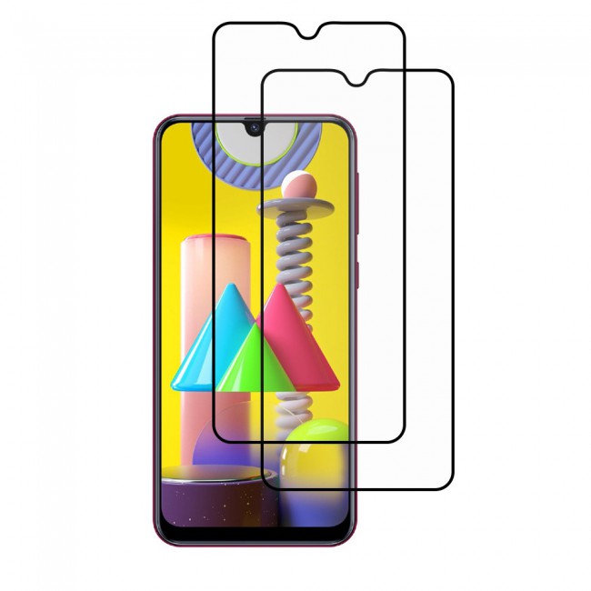 Samsung Galaxy M31 Tempered 9D Glass 2-Pack Super Shieldz Margoun- Black Frame