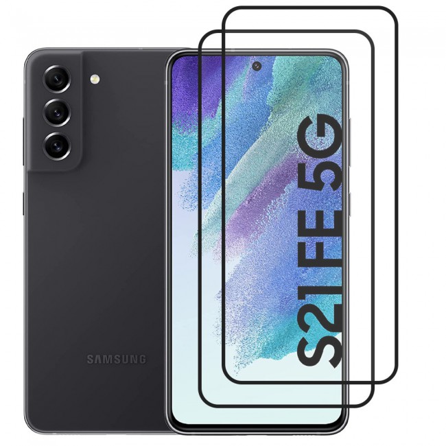 Samsung Galaxy S21 FE 5G 2Pack 3D Screen Protector Super Shieldz by Margoun - Black Edge