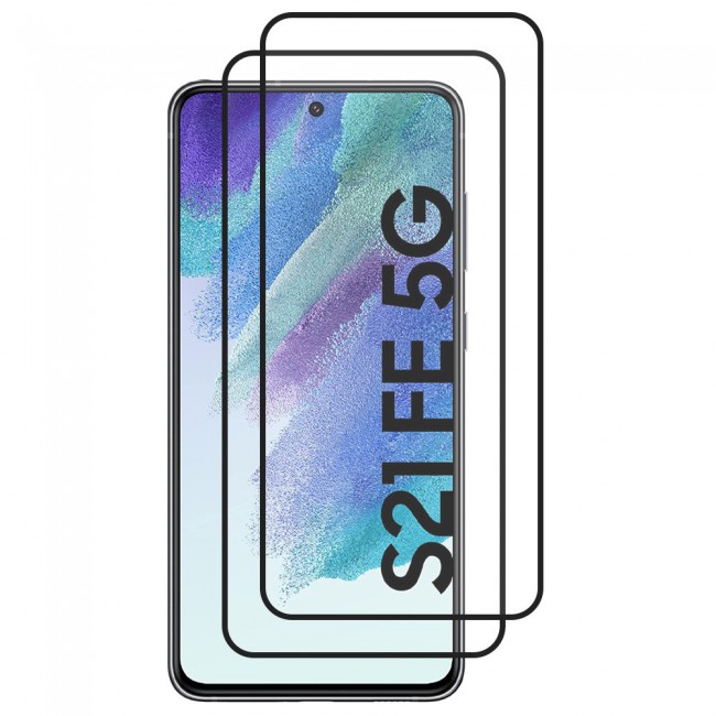 Samsung Galaxy S21 FE 5G 2Pack 3D Screen Protector Super Shieldz by Margoun - Black Edge