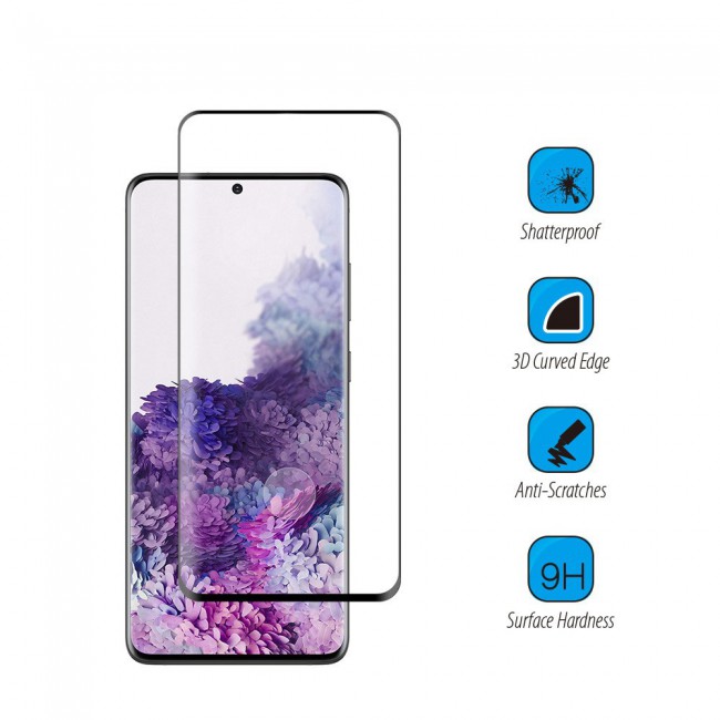 Samsung Galaxy S21 Ultra 5G Glass 3D Tempered Screen Protector Grand Shieldz by Margoun - Black Edge