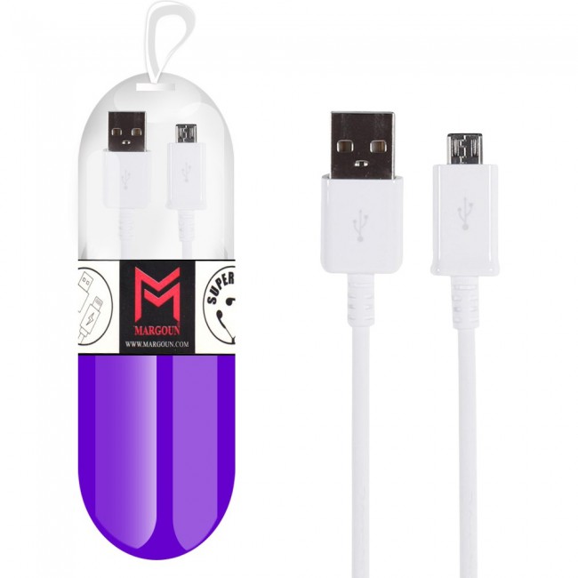 Samsung Galaxy S4 White USB Cable with Free Margoun Cable Organizer – Black ,White , Blue , Purple