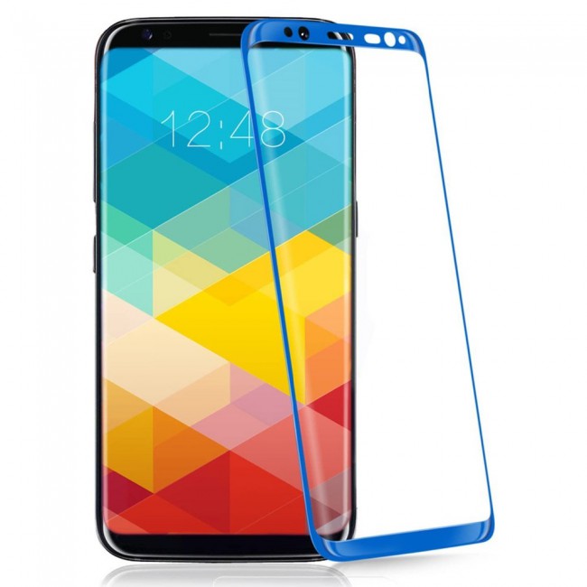 Samsung Galaxy S8 3D Curved Screen Protector 2Pack Super Shieldz by Margoun - Blue