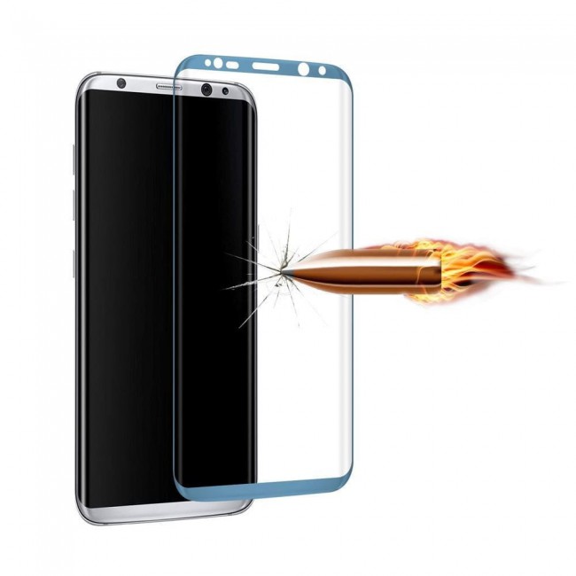 Samsung Galaxy S8 3D Curved Screen Protector 2Pack Super Shieldz by Margoun - Blue