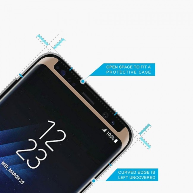 Samsung Galaxy S8 Plus Soft 3D Curved Screen Protector 2Pack Super Shieldz by Margoun - Gold