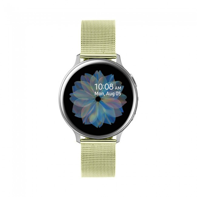 Samsung Galaxy Watch Active 2 Milanese 20mm Band 40 - 44mm Henlein Series by Margoun - Champagne Gold