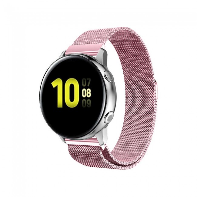 Samsung Galaxy Watch Active 2 Milanese 20mm Band 40-44mm Henlein Series by Margoun - Rose Pink