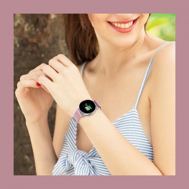 Samsung Galaxy Watch Active 2 Milanese 20mm Band 40-44mm Henlein Series by Margoun - Rose Pink