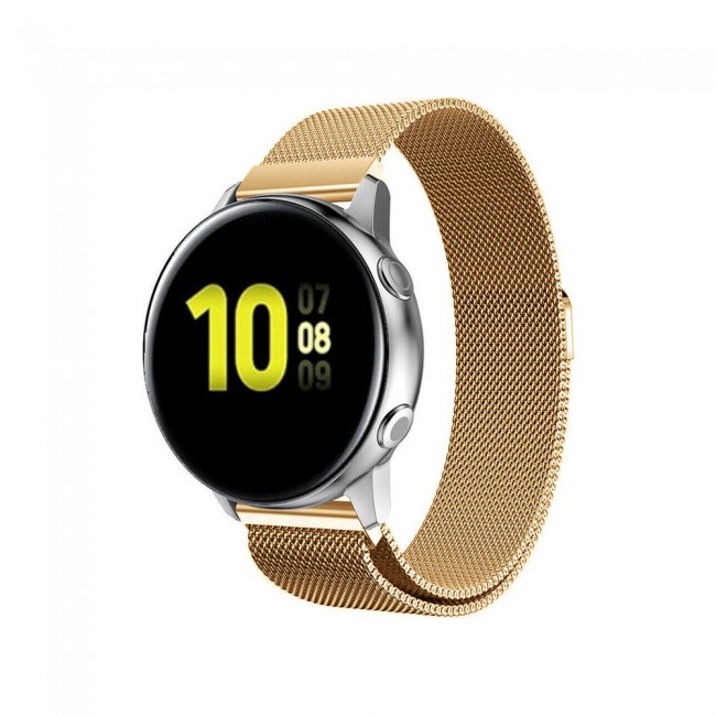 Samsung Galaxy Watch Active 2 Milanese 20mm Band 40-44mm Henlein Series by Margoun - Vintage Gold