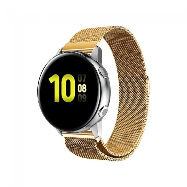 Samsung Galaxy Watch Active and Active 2 40-44mm Milanese Band 20mm Henlein Series by Margoun - Gold