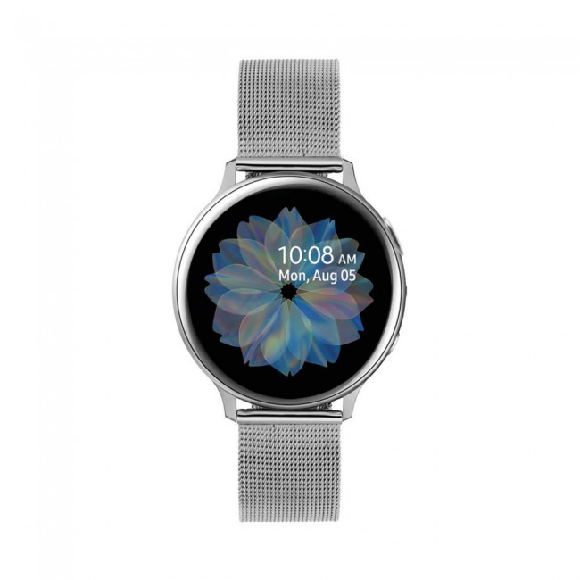 Samsung Galaxy Watch Active and Active 2 40-44mm Milanese Band 20mm Henlein Series by Margoun - Silver