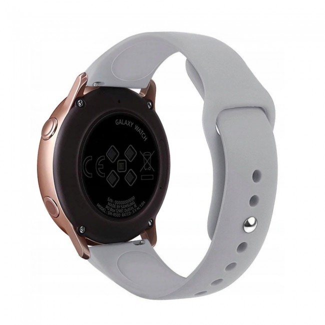 Samsung Galaxy Watch Active and Active 2 Soft Silicone 40-44 Band 20mm Henlein Series by Margoun - Light Grey