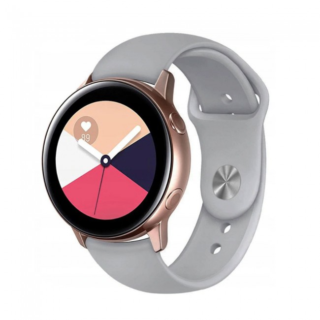Samsung Galaxy Watch Active and Active 2 Soft Silicone 40-44 Band 20mm Henlein Series by Margoun - Light Grey