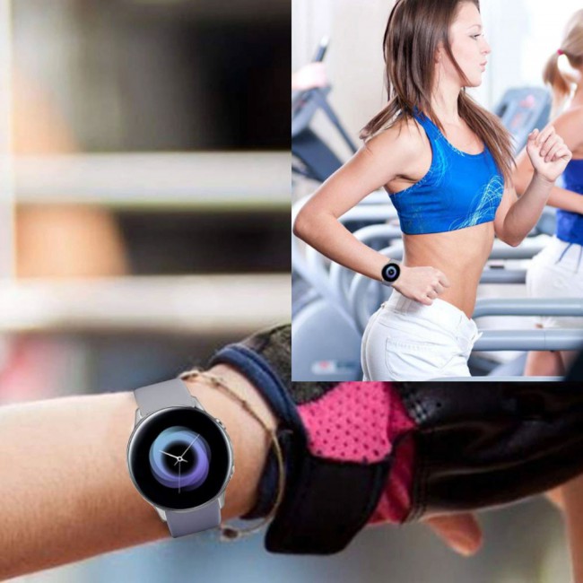 Samsung Galaxy Watch Active and Active 2 Soft Silicone 40-44 Band 20mm Henlein Series by Margoun - Light Grey