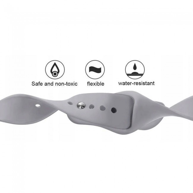Samsung Galaxy Watch Active and Active 2 Soft Silicone 40-44 Band 20mm Henlein Series by Margoun - Light Grey