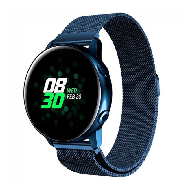 Samsung Galaxy Watch Active and Active 2 40-44mm Milanese Band 20mm Henlein Series by Margoun - Dark Blue