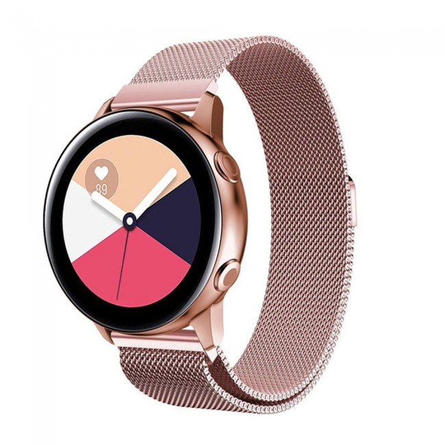 Samsung Galaxy Watch Active and Active 2 40-44mm Milanese Band 20mm Henlein Series by Margoun - Rose Gold