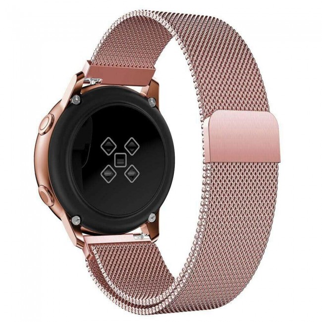 Samsung Galaxy Watch Active and Active 2 40-44mm Milanese Band 20mm Henlein Series by Margoun - Rose Gold