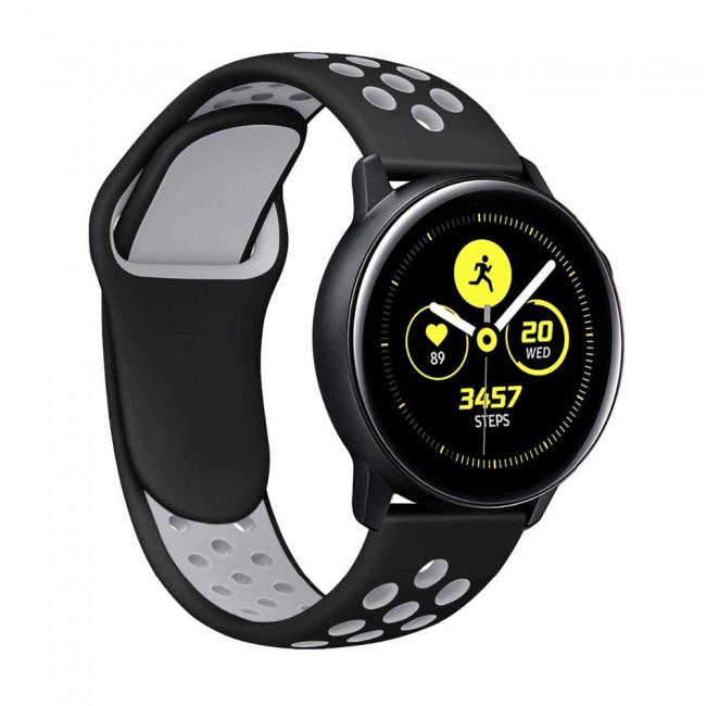 Samsung Galaxy Watch Active and Active 2 Silicone 40-44mm Band 20mm Henlein Series by Margoun - Grey