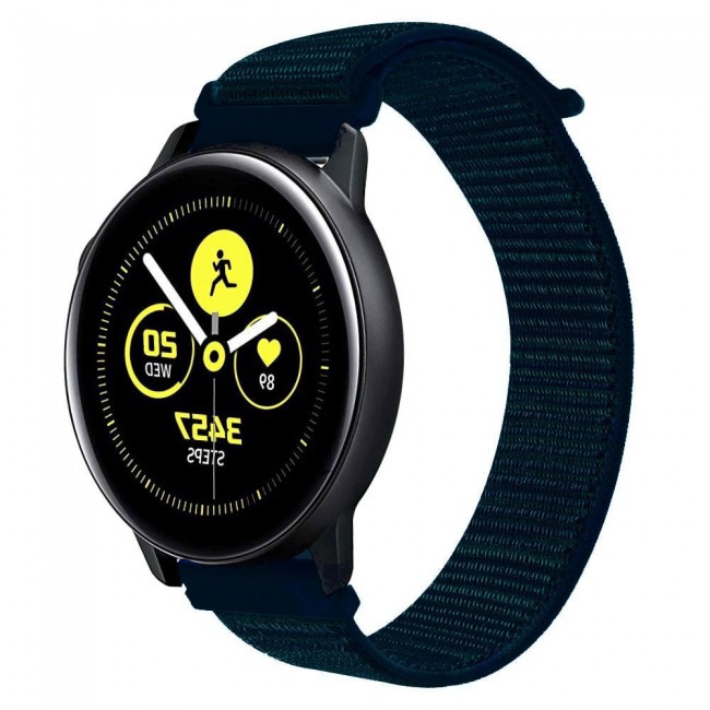 Samsung Galaxy Watch Active and Active 2 40-44mm Nylon Sport Loop Band 20mm - Midnight Blue