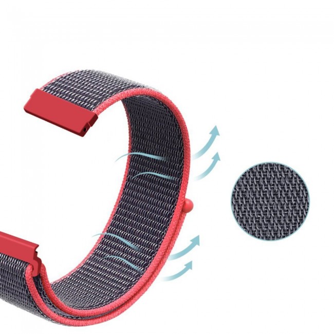 Samsung Galaxy Watch Active and Active 2 40-44mm Nylon Sport Loop Band 20mm - Electric Pink