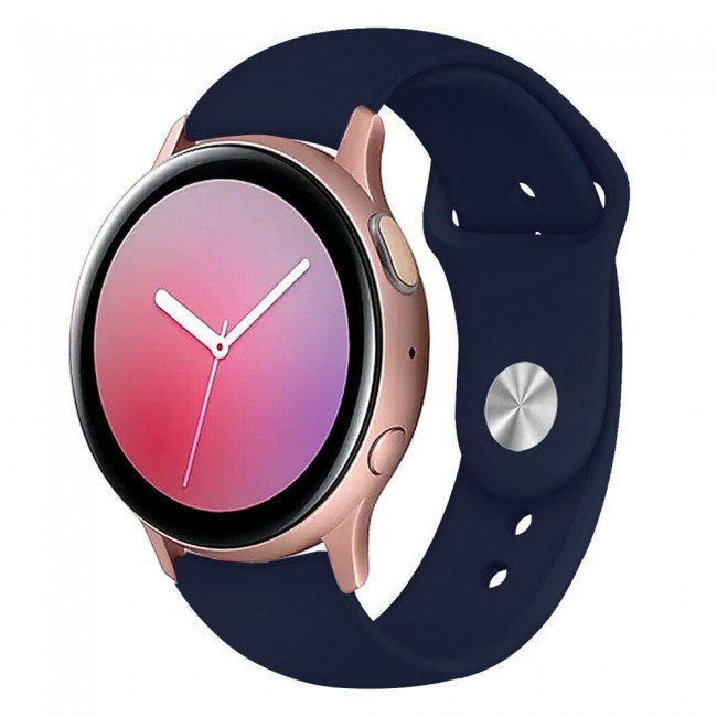 Samsung Galaxy Watch Active and Active 2 Soft Silicone 40-44 Band 20mm Henlein Series by Margoun - Deep Blue