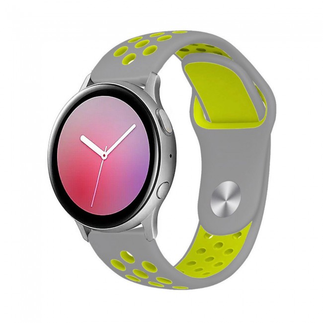 Samsung Galaxy Watch Active and Active 2 Silicone Band 20mm 40-44mm Henlein Series by Margoun - Grey Green
