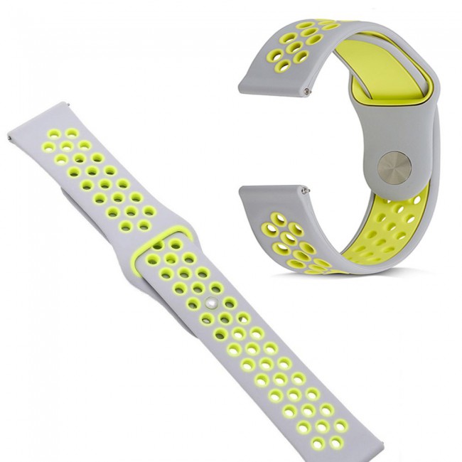 Samsung Galaxy Watch Active and Active 2 Silicone Band 20mm 40-44mm Henlein Series by Margoun - Grey Green