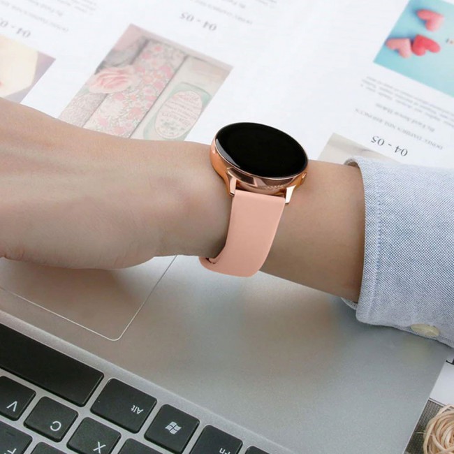 Samsung Galaxy Watch Active and Active 2 Sport Silicone Band 20mm 40-44mm Henlein Series by Margoun - Light Pink