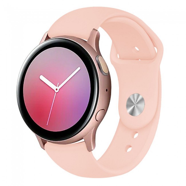 Samsung Galaxy Watch Active and Active 2 Sport Silicone Band 20mm 40-44mm Henlein Series by Margoun - Light Pink